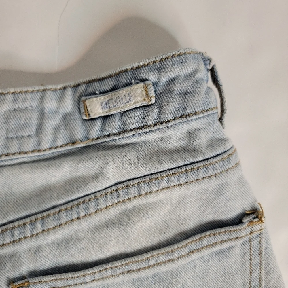 Brandy Melville Sz 26 Denim Shorts Distressed High Rise Button Fly